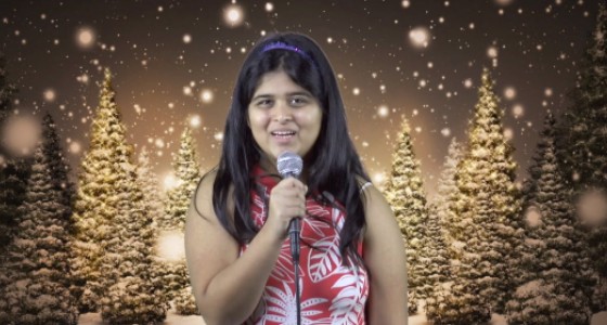 Students producing holiday song